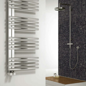 Reina Adora Stainless Steel Modern Vertical Bathroom Towel Rail and Radiator - Polished