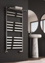 Reina Alento Stainless Steel Modern Vertical Bathroom Towel Rail and Radiator - Polished
