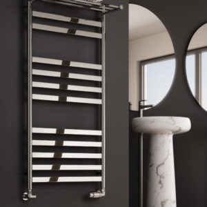 Reina Alento Stainless Steel Modern Vertical Bathroom Towel Rail and Radiator - Polished