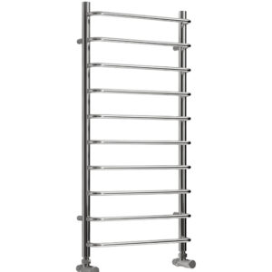 Reina Aliano Steel Modern Vertical Bathroom Towel Rail and Radiator - Chrome