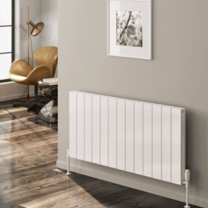 Reina Casina Double Horizontal Designer Aluminium Contemporary Panelled Radiator - White