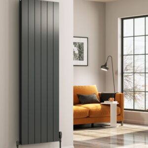 Reina Casina Double Vertical Designer Aluminium Contemporary Panelled Radiator - Anthracite