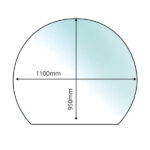 Circle With Slice Glass Hearth - 12mm x 1100mm x 950mm