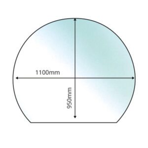 Circle With Slice Glass Hearth - 12mm x 1100mm x 950mm