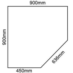 Clipped Corner Square Glass Hearth 950mm x 950mm
