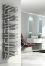 Reina Elisa Steel Modern Vertical Bathroom Towel Rail and Radiator - Chrome
