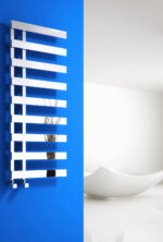 Reina Florina Steel Modern Vertical Bathroom Towel Rail and Radiator - Chrome