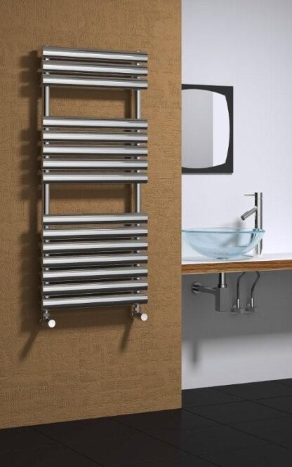 Reina Helin Stainless Steel Modern Vertical Bathroom Towel Rail and Radiator - Polished