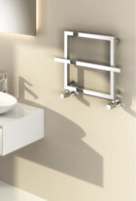 Reina Lago 1 Steel Contemporary Square Bathroom Towel Rail and Radiator - Chrome