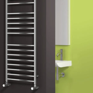 Reina Luna Stainless Steel Modern Vertical Bathroom Towel Rail and Radiator - Polished