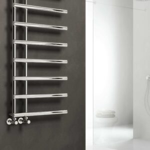 Reina Matera Steel Modern Vertical Bathroom Towel Rail and Radiator - Chrome