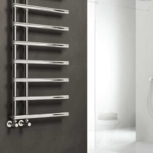 Reina Matera Steel Modern Vertical Bathroom Towel Rail and Radiator - Chrome