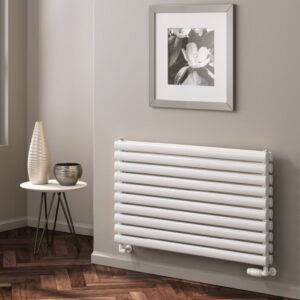 Reina Nevah Double Designer Steel Horizontal Radiator - White