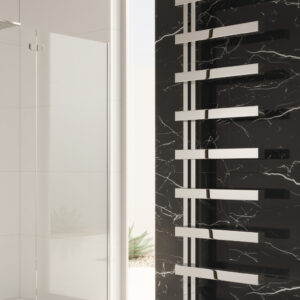 Reina Piazza Stainless Steel Modern Vertical Bathroom Towel Rail and Radiator - Polished