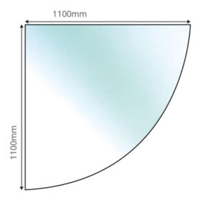 Quarter Circle Glass Hearth - 12mm x 1100mm x 1100mm