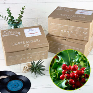 Red Berry and Holly Christmas Candle Making Kit