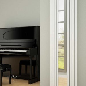 Reina Reflect Designer Steel Contemporary Vertical Mirrored Panelled Radiator - White