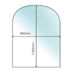 Semi-Circle Glass Hearth - 12mm x 1100mm x 850mm