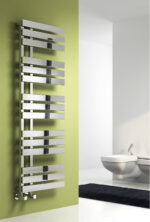Reina Sesia Steel Contemporary Vertical Bathroom Panelled Towel Rail and Radiator - Chrome