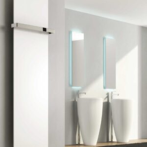 Reina Slimline Vertical Steel Contemporary Bathroom Flat Radiator - White