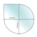 Tear Drop Glass Hearth - 12mm x 1100mm x 1100mm
