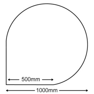 Tear Drop Honed Granite Hearth - 1000mm x 1000mm