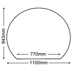 Truncated Glass Hearth 1100mm x 943mm