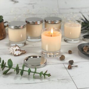 Silver Lids for Candle Glasses (Set of 5)