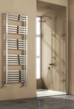 Reina Vasto Steel Modern Vertical Bathroom Towel Rail and Radiator - Chrome