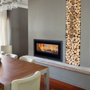 Opus Octave 90i Double Sided Wood Burning Inset Stove With 2x 50mm 4 Sided Frames